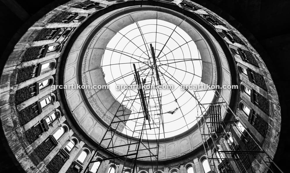 proses pemasangan kubah grc masjid 6479