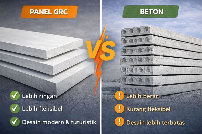 PANEL GRC DAN BETON DALAM KONSTRUKSI MODERN MEMAHAMI PERBEDAAN FUNGSI DAN EFISIENSINYA chatgpt image jan 24, 2026, 11 30 24 am