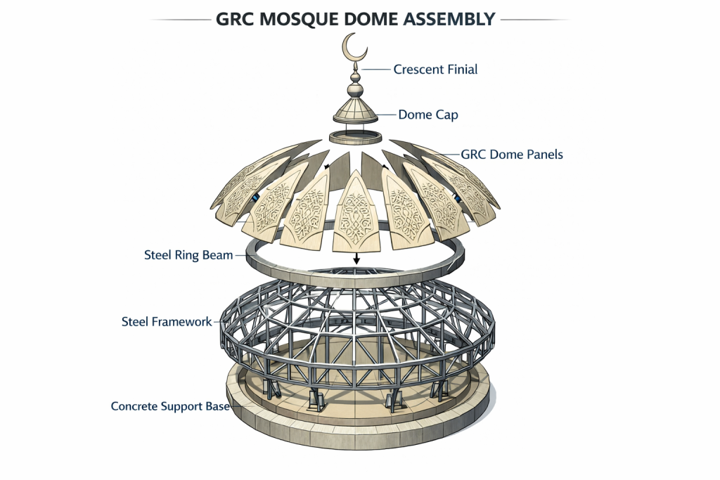 Mengenal Material Kubah Masjid GRC dan Perannya dalam Arsitektur Modern chatgpt image feb 4, 2026, 11 28 23 am