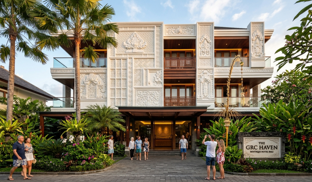  Fasad hotel yang berkarakter kuat menjadi daya tarik visual yang bekerja sebagai magnet tamu secara organik, terutama di era media sosial.