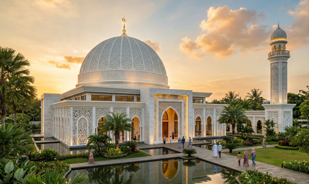 Kubah GRC semakin menjadi pilihan utama pembangunan masjid di Indonesia berkat kombinasi desain yang fleksibel, bobot ringan, dan daya tahan tinggi terhadap iklim tropis.