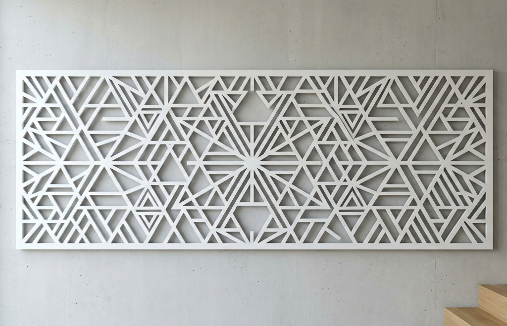 Menghadirkan Kemewahan Arsitektural melalui Ornamen PVC Geometris Presisi tinggi pada setiap potongan panel ornamen PVC memastikan tampilan interior yang bersih, mewah, dan berstandar profesional.