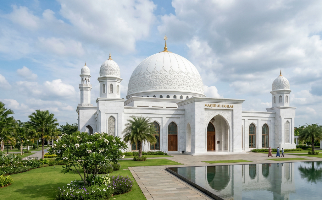 Kubah GRC tetap tampil bersih dan terawat bahkan setelah bertahun-tahun, karena permukaannya yang padat secara alami terbersihkan oleh hujan dan tidak mudah mengalami degradasi di iklim tropis.