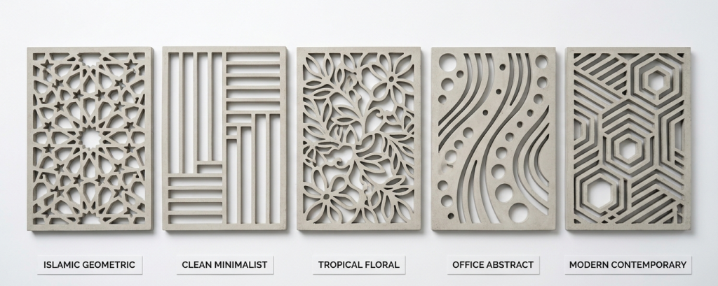 Pemilihan motif krawangan yang tepat harus disesuaikan dengan gaya arsitektur, fungsi bangunan, dan identitas visual yang ingin disampaikan.