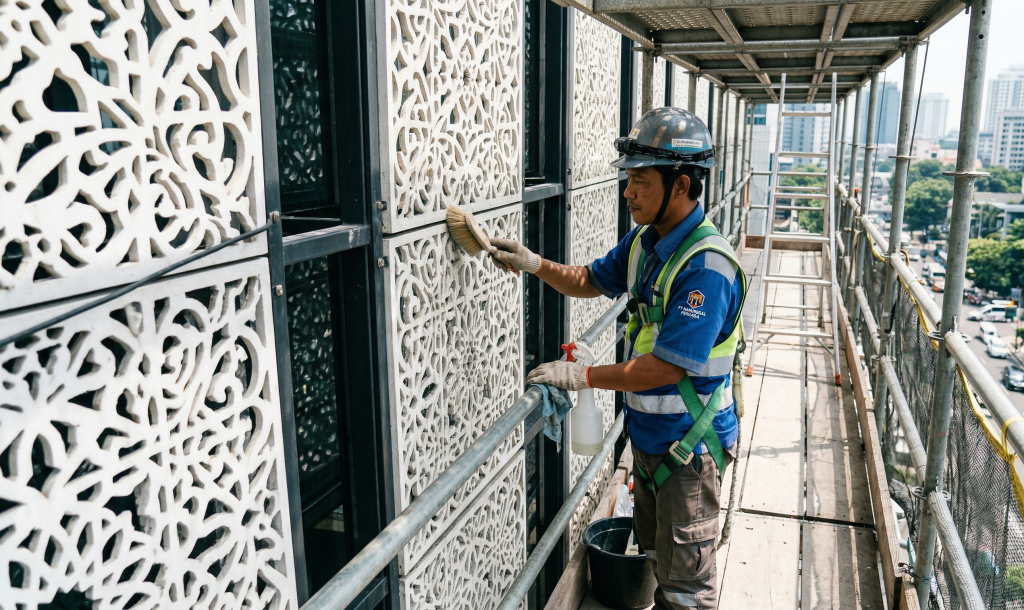 Perawatan rutin yang tepat adalah faktor penentu utama seberapa lama panel GRC dapat mempertahankan kualitas estetika dan strukturalnya di lapangan.